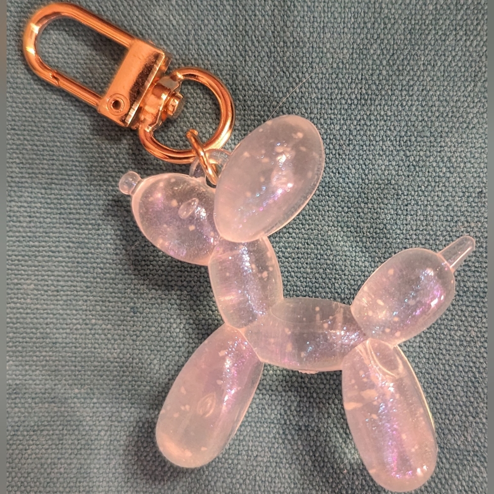 Luminous Translucent Balloon Dog Purse Charm Keychain Backpack Charm